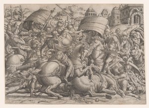 Taistelu ennen Troijaa, 1535-55. tekijältä Jean Mignon