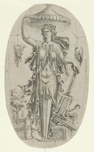 Termi naisen muodossa soittimen kanssa, 1535-55. tekijältä Jean Mignon