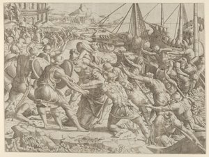 Helenan sieppaus, 1535-55. tekijältä Jean Mignon