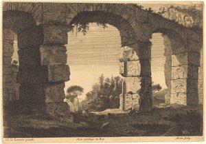 Akveduktin rauniot tekijältä Jean Morin after Claude Lorrain