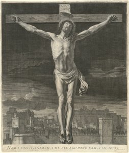 Kristus kuolee ristillä tekijältä Jean Morin, after Philippe de Champaigne