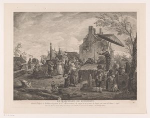 kyläteatteri Le Marchand de Mitridate (otsikko esineessä) Printtejä Philips Wouwermanin maalausten jälkeen (sarjan nimi) Oeuvres de Ph.pe Wouwermans Hollandois (sarjan nimi)