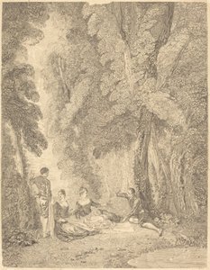 Koalitio tekijältä Jean Moyreau after Antoine Watteau