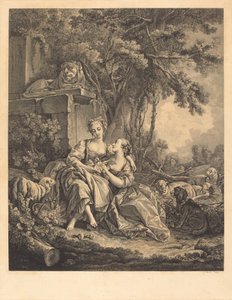 Kaksi uskottua tekijältä Jean Ouvrier after François Boucher