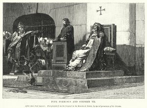 Paavi Formosus ja Stefanus VII (kaiverrus)