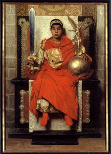 Alempi valtakunta: Flavius Honorius (384-423). Maalaus lännen ensimmäisestä keisarista (395-423), lapsi. Jean Paul Laurensin (1838-1921) maalaus