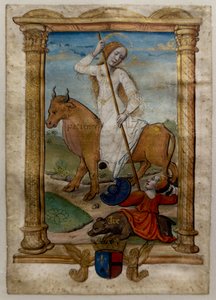 Kärsivällisyyttä, minä. Les rondeaux des vertus, vuoden 1515 jälkeen (maalattu ja valaistu pergamentti). tekijältä Jean Pichore