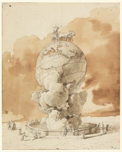 Pariisin aukiolle pystytettävän julkisen monumentin suunnittelu tekijältä Jean Pierre Louis Laurent Houël