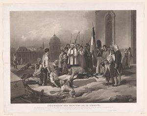 Heinäkuun vallankumouksen uhrien hautajaiset Inhumation des Martyrs de la Liberté (otsikko esineessä)