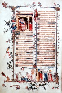 Sivu Bellevillen breviaarista 1323-1326 tekijältä Jean Pucelle