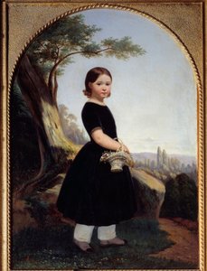 Pienen tytön muotokuva (Esther Debost) Esther Debost, taiteilijan serkku. Hippolyte Lazergesin (1817-1887) maalaus 1843 su. 0,81x0,61 m Rouen, musee des Beaux Arts