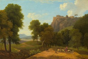 Paimen laumansa kanssa, n. 1820. tekijältä Jean Victor Bertin