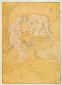 Ovidiuksen rakkauskirjat: Sellaista suudelmaa, jonka Phoebus antaa Dianalle (värilitografia).