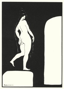Ovidiuksen rakkauskirjat: Venus itse ei koskaan ota huntua pois, vaan peittää viehätysvoimansa vaatimattomalla kädellä (värilitografia).