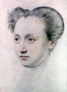 Marie Touchet (1549-1638) Ranskan kuninkaan Charles IX:n rakastajatar, n. 1570 (piirustus) tekijältä Jean de Court