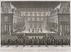 Jean-Baptiste Lullyn ooppera Alceste esitetään Versailin palatsin marmoripihalla