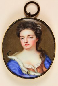 Queen Anne (akvarelli vellum) tekijältä Jean the Younger Petitot