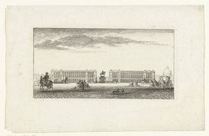 Näkymä Place Louis XV -aukiolle Pariisissa Vues de Paris (sarjan nimi) Näkymät Pariisista (sarjan nimi) tekijältä Jeanne Françoise Ozanne