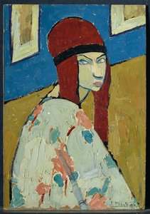 Omakuva, n. 1917 (öljy pahville) tekijältä Jeanne Hébuterne