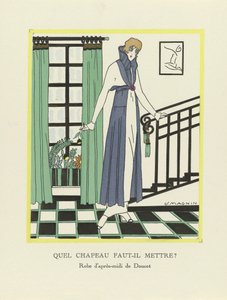 Mitä hattua minun pitäisi käyttää?, pub. 1914 (stensiiliprintti) tekijältä Jeanne Magnin
