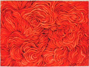 Villapunainen, 2013 (guassi paperille)