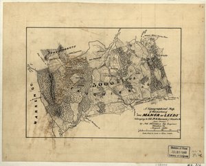 Topografinen kartta siitä osasta "Leedsin kartanoa", joka kuuluu eversti M.G. Harmanille Stauntonista, Va. LOC 2005625200 tekijältä Jedediah Hotchkiss