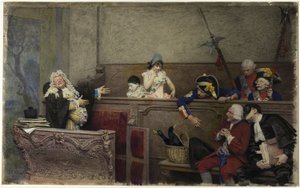 Pierrotin oikeudenkäynti tekijältä Jehan Georges Vibert