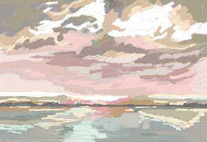 Vaaleanpunaiset auringonlaskun heijastukset