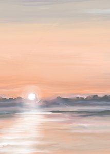 Rauhallinen auringonlaskun heijastus