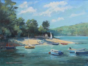 Fishermans Cove Salcombe , öljy laudalle , 2016 tekijältä Jennifer Wright