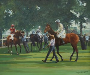 The Paddock, Windsor Races (öljy kankaalle) tekijältä Jennifer Wright
