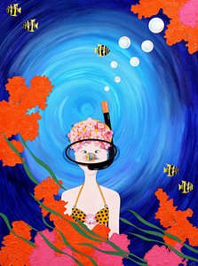 Scuba Diva, 2008 (akryyli paperille)