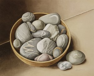 Bowl of Pebbles, 2005 (wc paperilla) tekijältä Jenny Barron