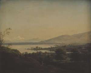 Näkymä Leman-järven yli kohti Mont Blancia ja Geneveä tekijältä Jens Juel