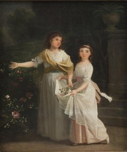 Pääkonsuli Johan Christian Pingelin tyttäret puutarhassa tekijältä Jens Juel