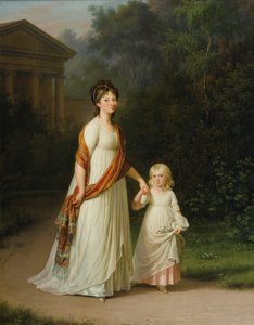Marie Sophie Frederikke, Tanskan prinsessa ja hänen tyttärensä, prinsessa Caroline. tekijältä Jens Juel