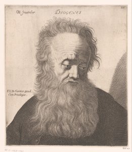 Muotokuva Diogenes of Sinopesta Diogenes (otsikko objektissa) Filosofien ja kuninkaiden rintakuvat (sarjan nimi) tekijältä Jerôme David (attributed to)