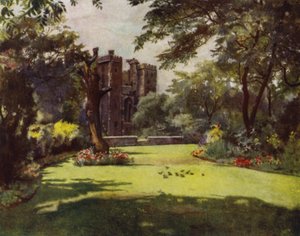 Lambeth, Palace from the Gardens (väri litho)