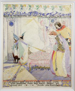 Ja ristiäisiin, kuvitus teoksesta "Sleeping Beauty" (akvarelli paperille)