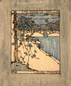 Etukappale "The Book of Bridges", n. 1911 (akvarelli ja muste paperille)