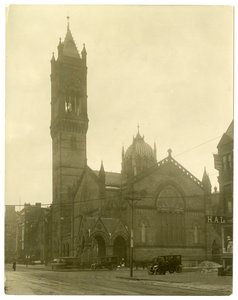 Old South Church, Boston, USA, n. 1902–1910 (gelatiinihopea valokuva) tekijältä Jessie Tarbox Beals