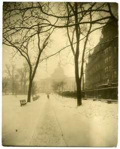 State House Stormissa, Bostonissa, Yhdysvalloissa, n. 1902-1910 (gelatiinihopeakuva) tekijältä Jessie Tarbox Beals