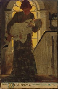 Bed-Time, n. 1902 (hiili, akvarelli ja öljy taululle)