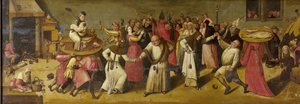 Taistelu karnevaalin ja paaston välillä tekijältä Jheronimus Bosch (manner of)