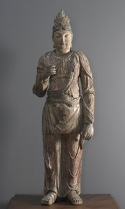 Pysyvä bodhisattva, 12.-13. dynastia (paulownia-puu gessolla ja monivärisellä värillä)