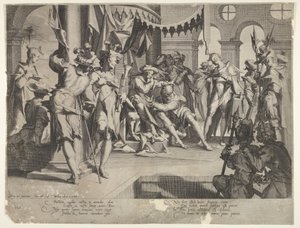 Tuomari Bias vuodattaa kyyneleitä, levy IX, Thronus Justitiæ, 1605