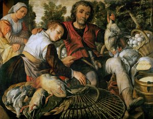 Varhainen alankomaalainen taide : Scene de marche - Market scene par Beuckelaer, Joachim (noin 1533-1574) tekijältä Joachim Beuckelaer