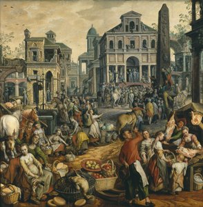 Markkinanäkymä Ecce Homon kanssa, 1565
