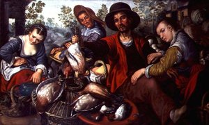 The Game Stall (öljy kankaalle) tekijältä Joachim Beuckelaer