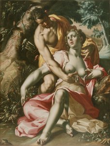 Kefalus ja Procris (Procriksen kuolema), noin 1595-1600 (öljy kankaalle). tekijältä Joachim Wtewael or Utewael or Wyewael
